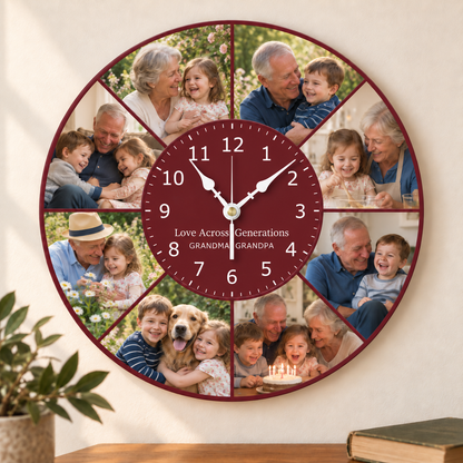Personalized Photo Round Wall Clock - Custom Picture Clock for Home Decor Gift