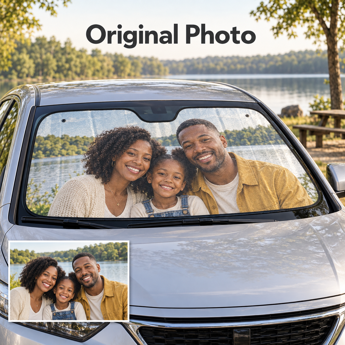 Custom Photo Windshield Sun Shade – Original Photo or AI Art