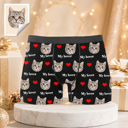 Custom Boxer with Photo and Text Mens Underwear with Face