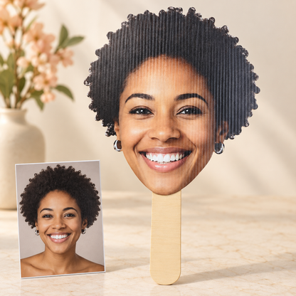 Custom Face Hand Fan – Personalized Photo Big Head Cutout for Weddings, Parties & Graduations