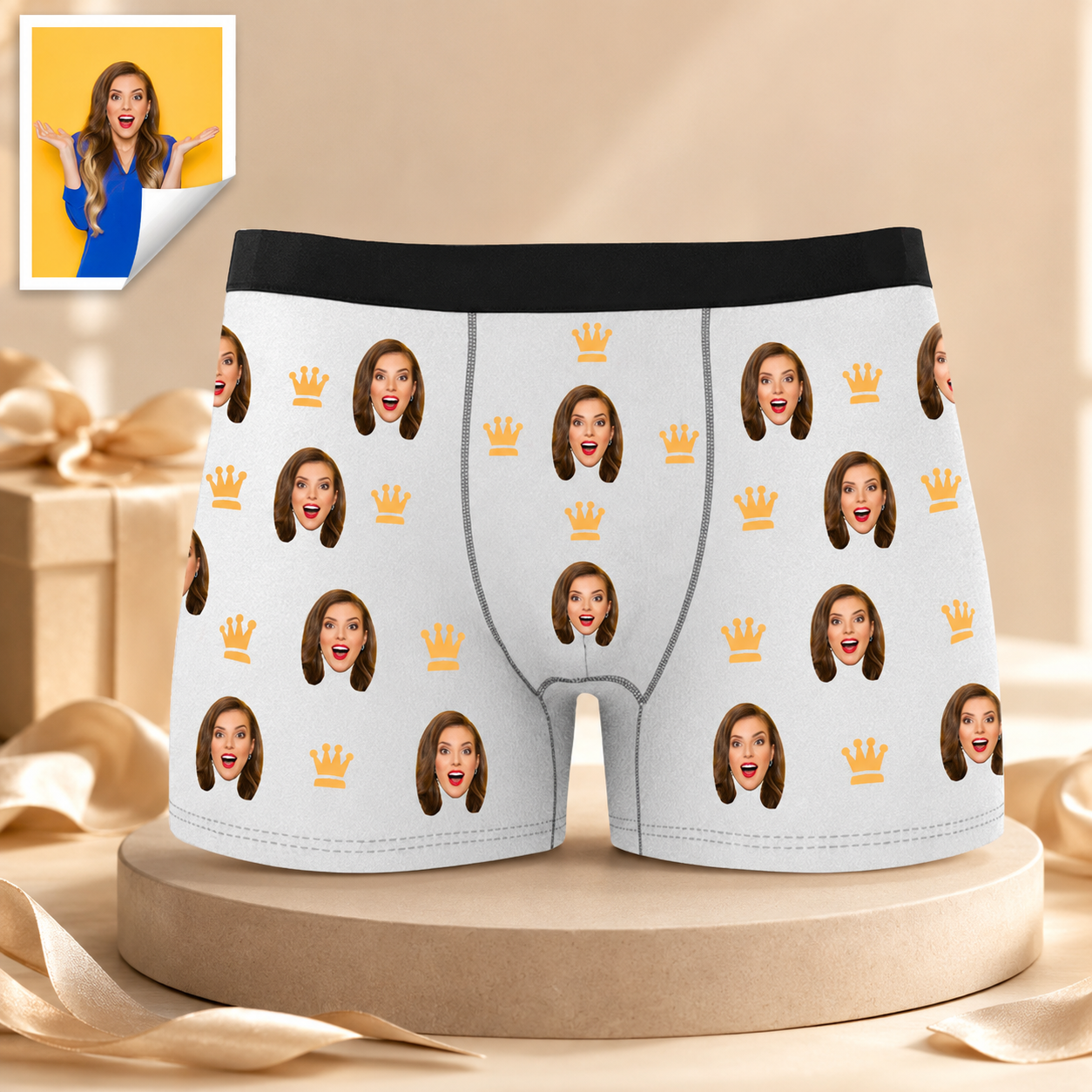 Custom Boxer with Photo Mens Underwear with Face
