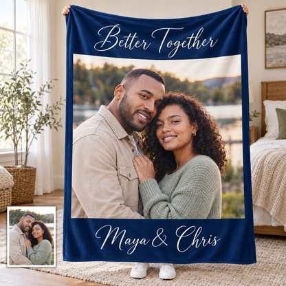Custom Couple Photo Blankets Personalized Photo Memorial Blankets