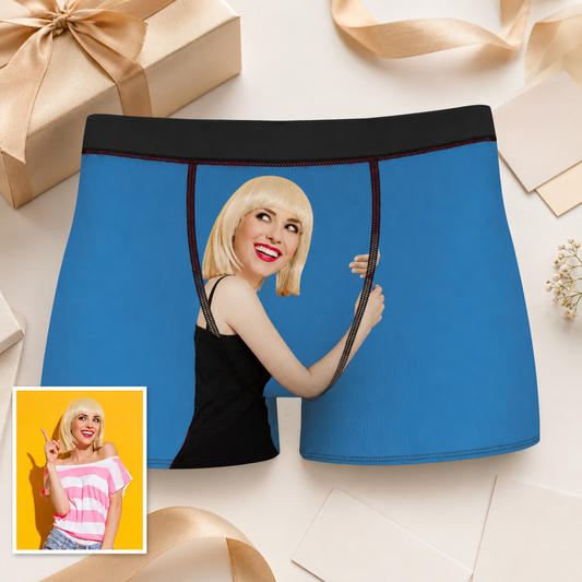 Custom Boxer with Photo Mens Underwear with Girlfreind Face