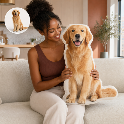 Custom 3D Pet Photo Pillow : Personalized Dog/Cat Shaped Throw Pillow Gift