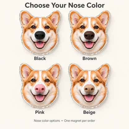 Custom Dog Photo Fridge Magnet with 3D Squishy Silicone Nose
