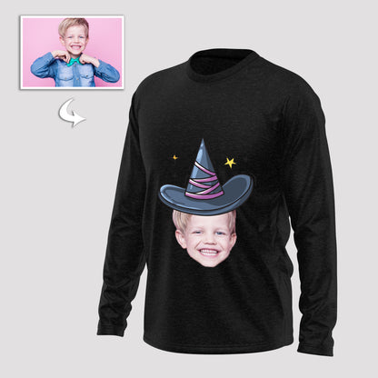 Unisex Cotton Long Sleeve Shirts, Custom Halloween Photo Design