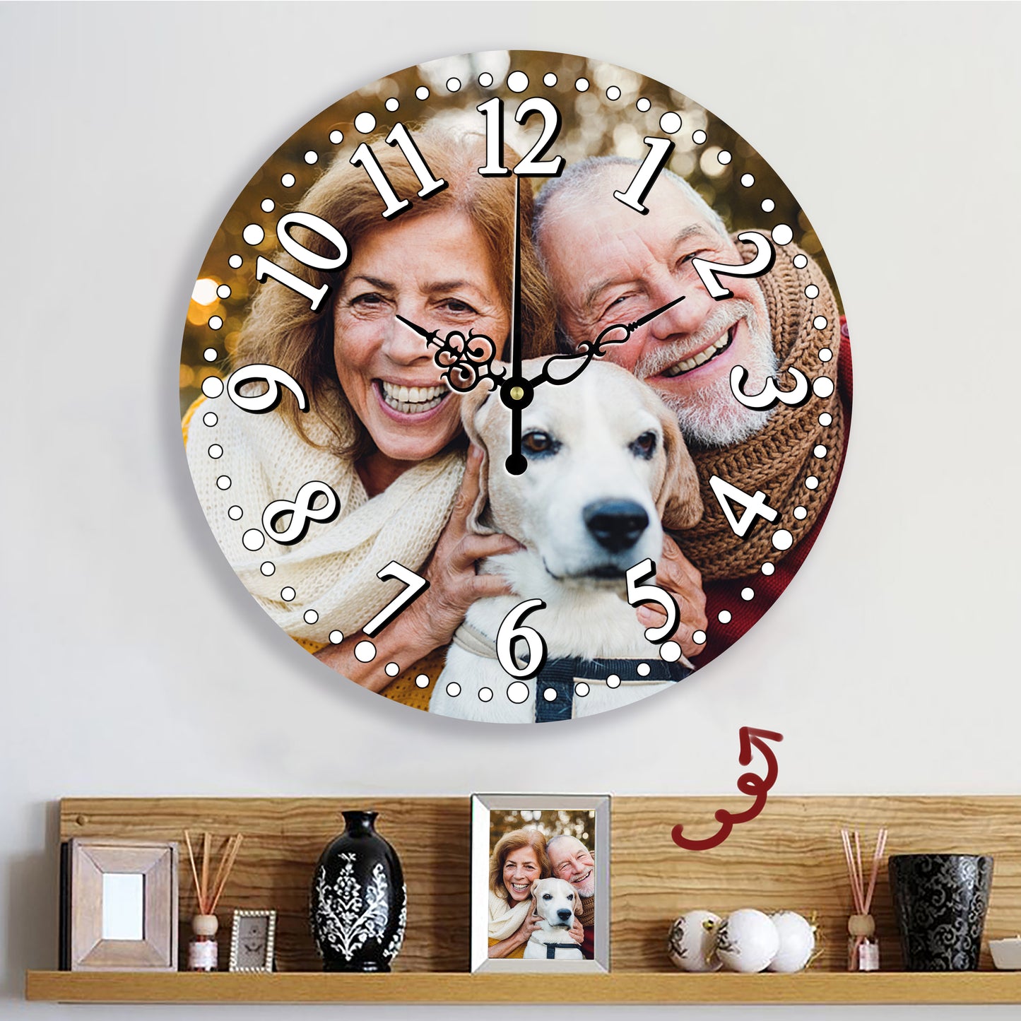 Personalized Round Photo Clock | Custom Wall Clock Gift