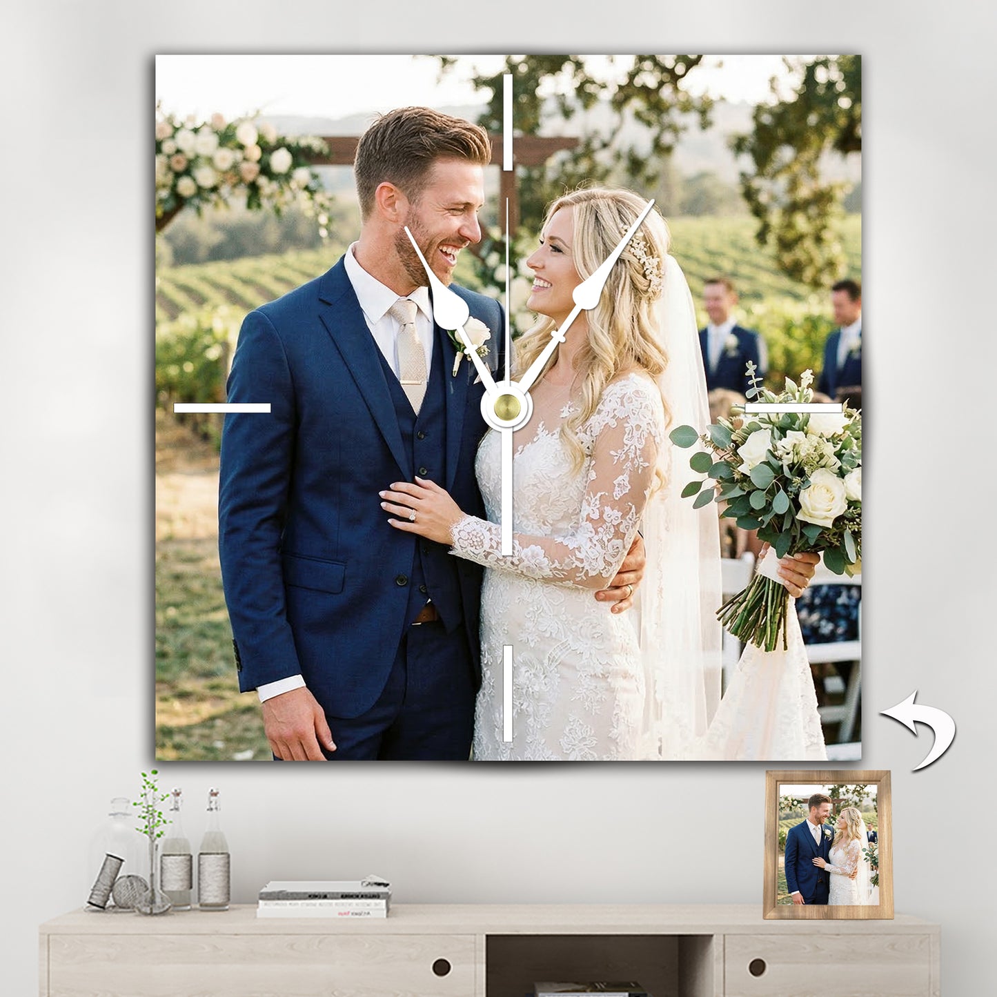 Personalized Clock Square Custom Wall Clock Gift With Photo