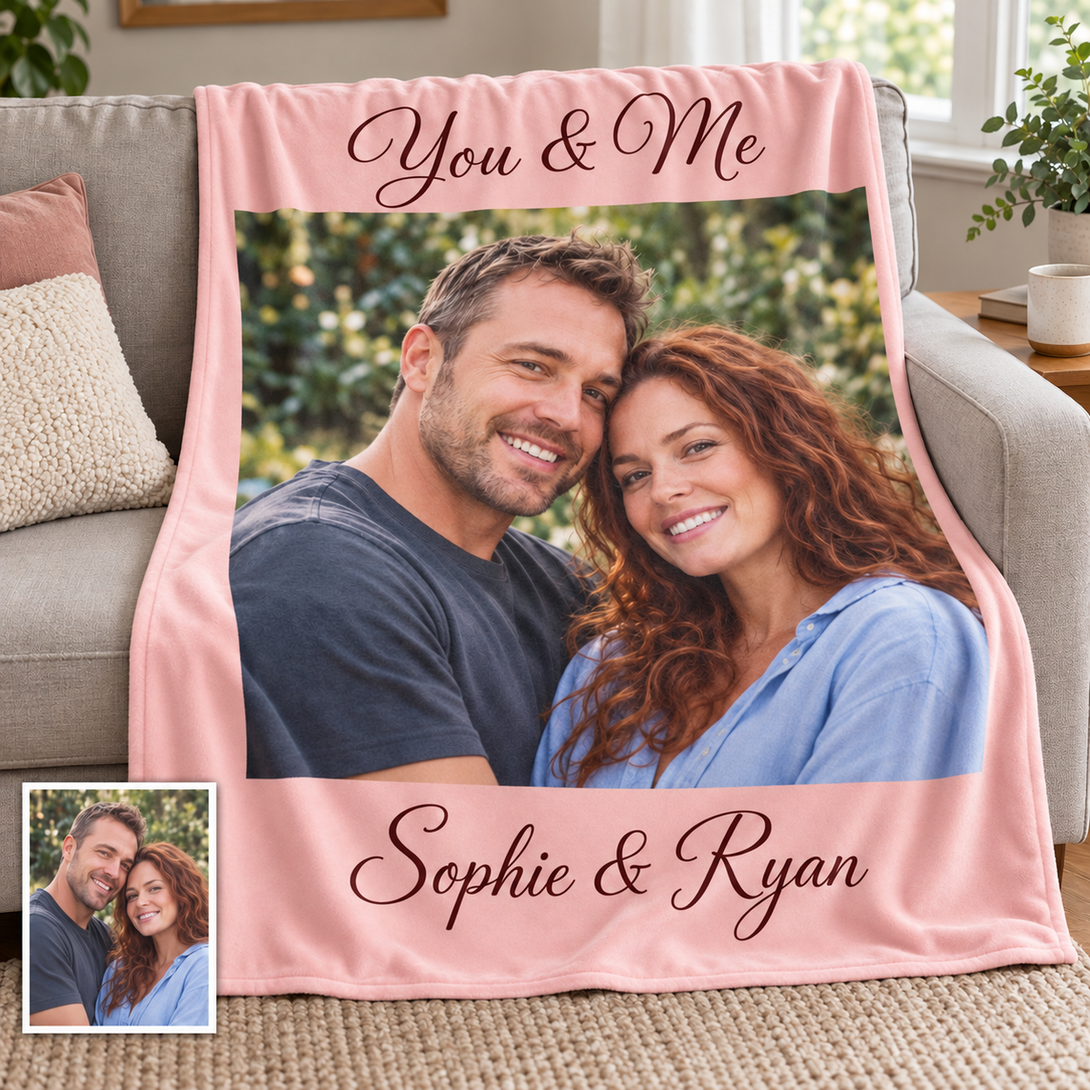 Custom Couple Photo Blankets Personalized Photo Memorial Blankets