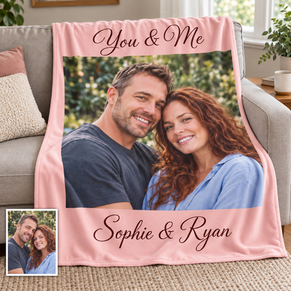 Custom Couple Photo Blankets Personalized Photo Memorial Blankets