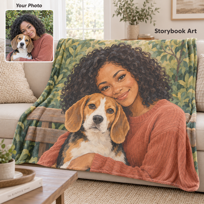 Custom Pet Photo Blanket – Original Photo or AI Art