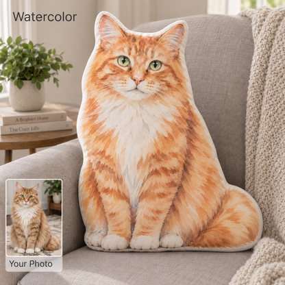 Custom Shaped Photo Pillow – People & Pets, Original Photo or AI Art