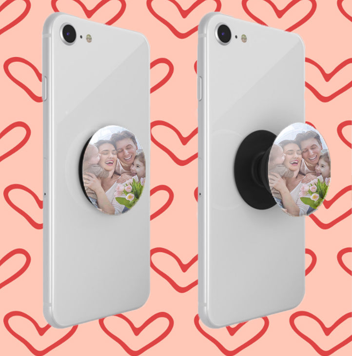 Personalized Photo Phone Grip - Custom Holder, Unique Keepsake Gift