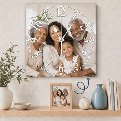 Personalized Clock Square Custom Wall Clock Gift With Photo