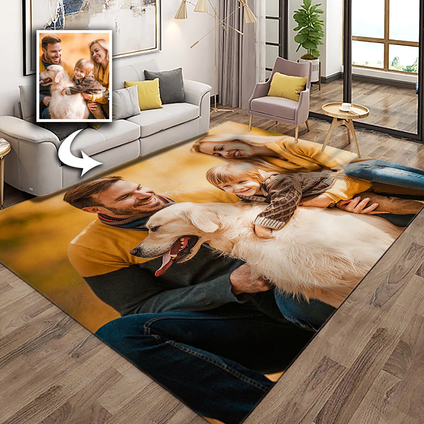 Custom Pet Photo Door Mat - Soft, Washable Rug for Home