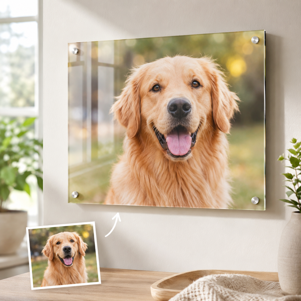 Personalized Acrylic Photo Wall Art – Custom Family, Couple, or Pet Portrait Decor