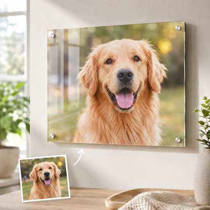 Personalized Acrylic Photo Wall Art – Custom Family, Couple, or Pet Portrait Decor