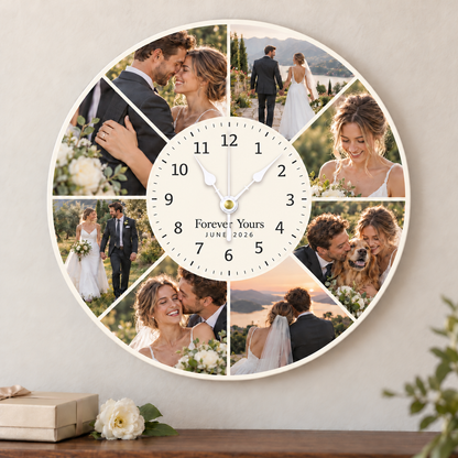Personalized Photo Round Wall Clock - Custom Picture Clock for Home Decor Gift