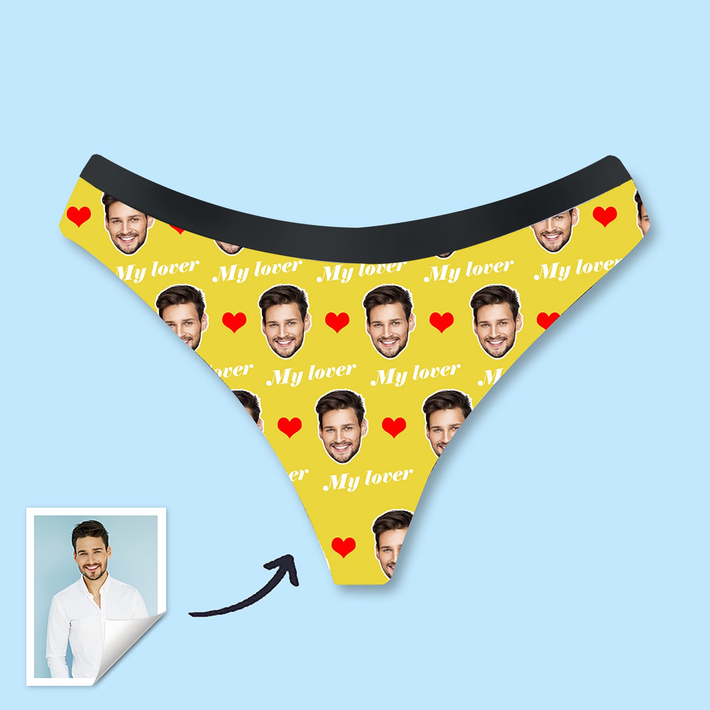 Custom Womens Thong with Boyfriend’s Photo Sexy Underwear Women Boxers