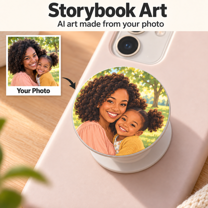 Custom Photo Phone Grip & Stand – Original Photo or AI Art