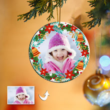 Load image into Gallery viewer, Christmas Custom Round Ceramic Ornament Photo Double-side Printed
