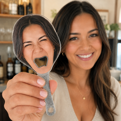 Custom Face Bottle Opener – Personalized Photo Acrylic Opener with Optional Fridge Magnet
