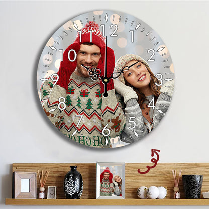 Christmas Gift: Custom Photo Wall Clock - Personalized Family Decor