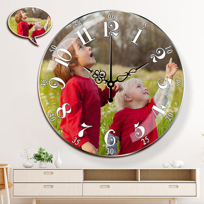 Personalized Photo Wall Clock: Custom Acrylic Round Decor