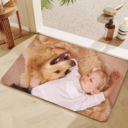 Custom Photo Flannel Carpet, Extra Soft Anti-Slip Floor Picture Mats