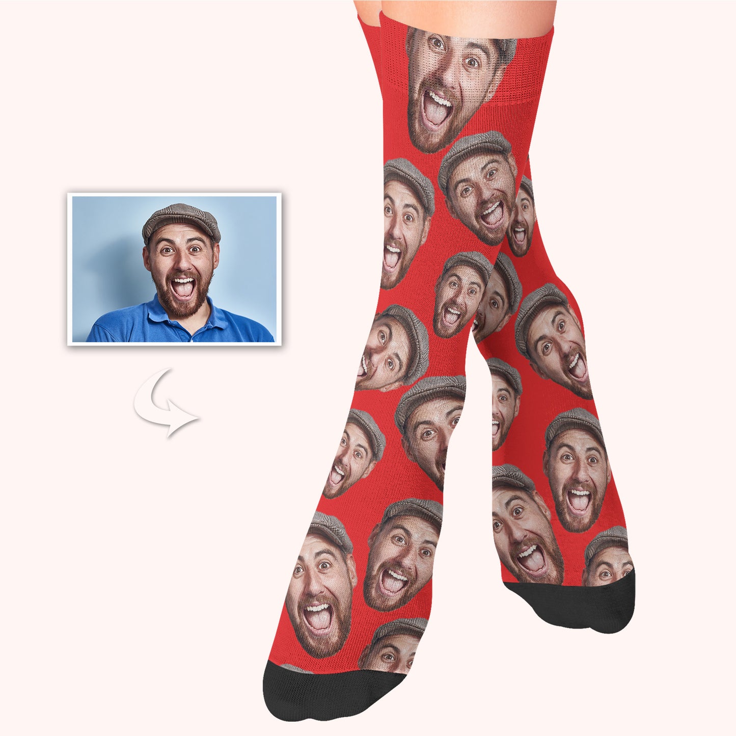 Custom Photo Face Socks With Multiple Colors