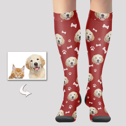 Personalized Dog Socks Knee High with Your Pet's Photo