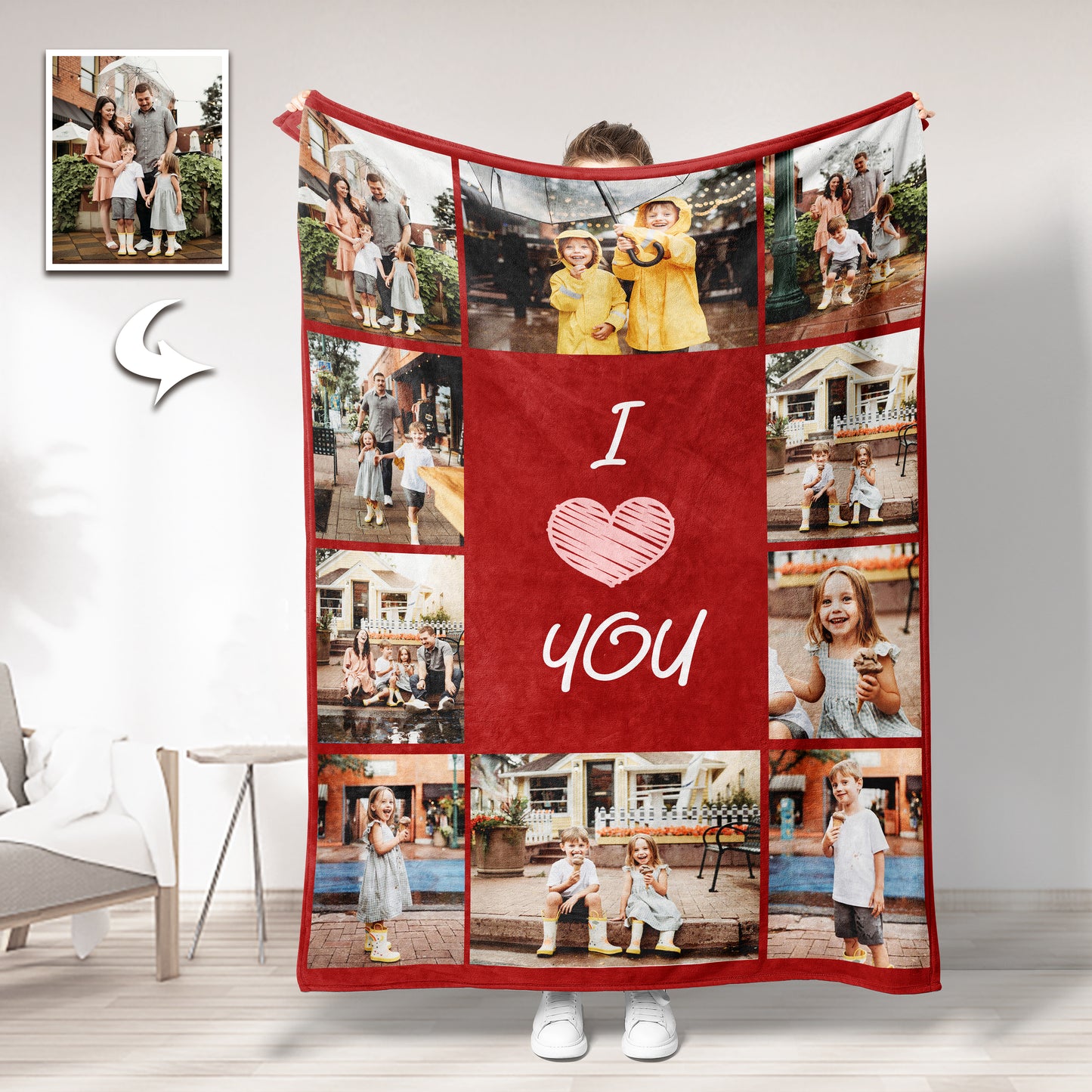 Custom Photo Keepsake Blanket - Personalized Memory Throw