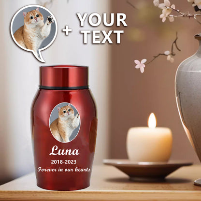 Custom Pet Urn: Personalized Memorial for Ashes with Name and Photo