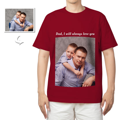 Unisex Cotton T-Shirt with Custom Photo-Text, Double-Sided Print