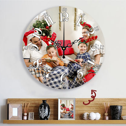 Christmas Gift: Custom Photo Wall Clock - Personalized Family Decor