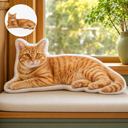 Custom 3D Pet Photo Pillow : Personalized Dog/Cat Shaped Throw Pillow Gift