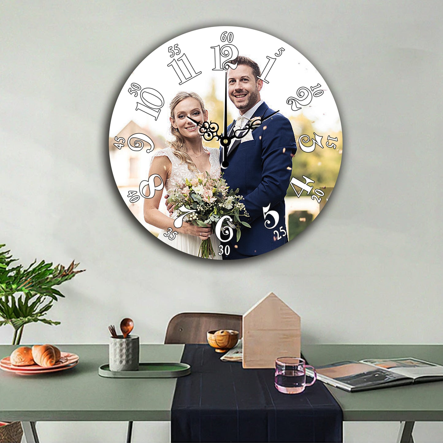 Personalized Round Clock Wall Clock - Unique Home Decor Gift