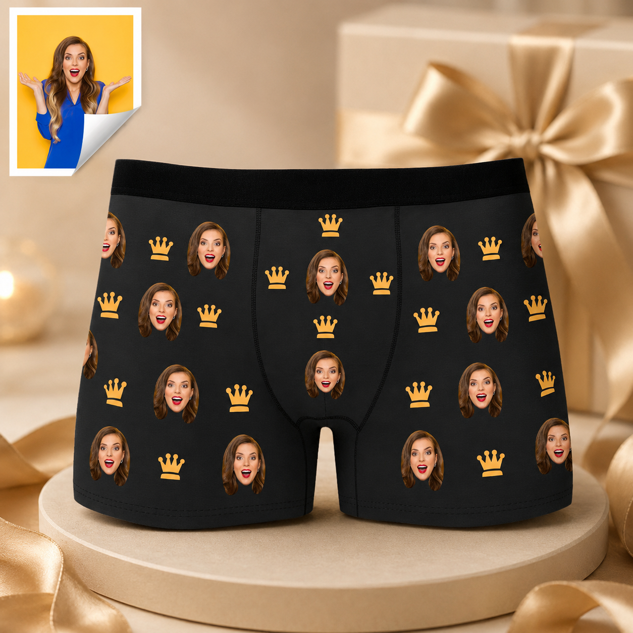 Custom Boxer with Photo Mens Underwear with Face