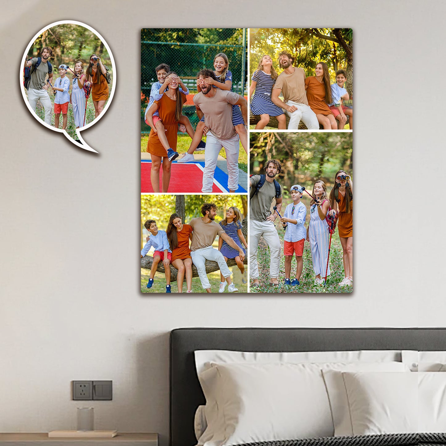 Personalized Photo Collage Canvas Prints – Custom 4 Photos Wall Art