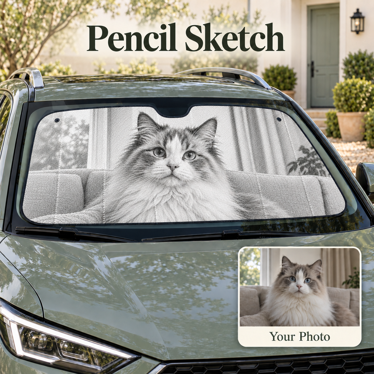 Custom Photo Windshield Sun Shade – Original Photo or AI Art