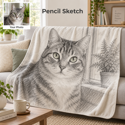 Custom Pet Photo Blanket – Original Photo or AI Art