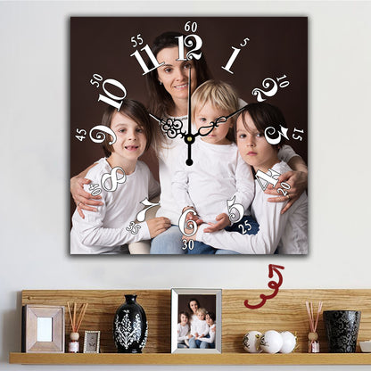 Personalized Photo Wall Clock - Custom Family Home Gift Decor