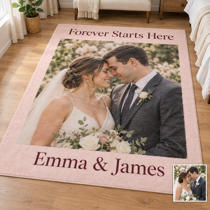 Custom Photo Flannel Carpet, Extra Soft Anti-Slip Floor Mats Collage 1-4 Photos