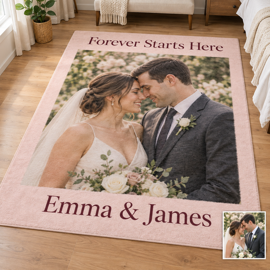 Custom Photo Flannel Carpet, Extra Soft Anti-Slip Floor Mats Collage 1-4 Photos