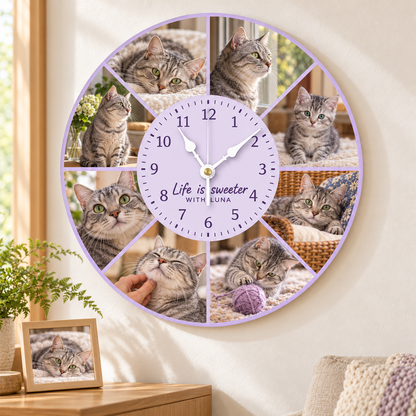 Personalized Photo Round Wall Clock - Custom Picture Clock for Home Decor Gift