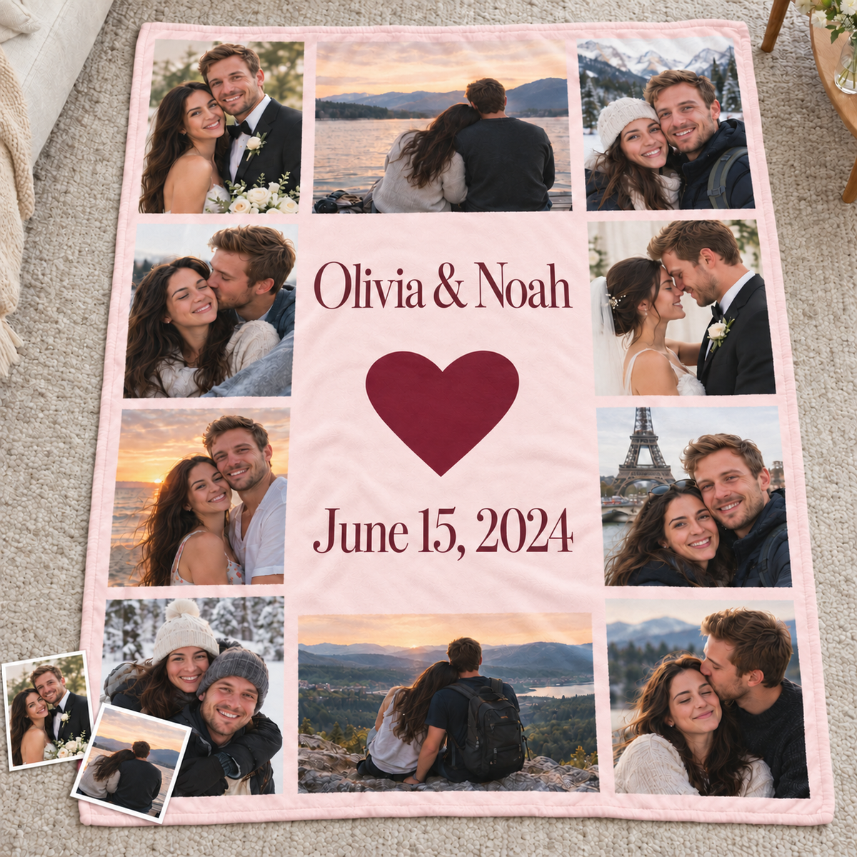Custom Photo Keepsake Blanket - Personalized Memory Throw