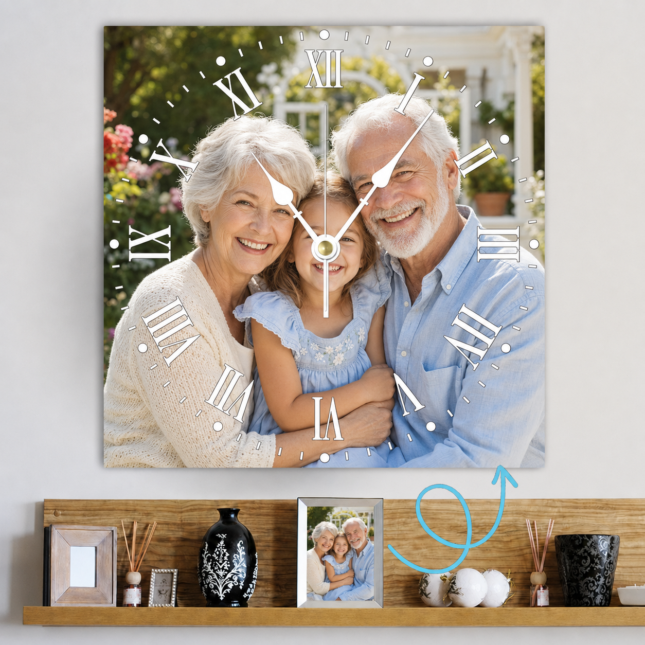 Personalized Clock Square Custom Wall Clock Gift With Photo