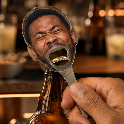 Custom Face Bottle Opener – Personalized Photo Acrylic Opener with Optional Fridge Magnet