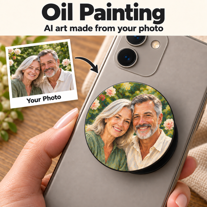 Custom Photo Phone Grip & Stand – Original Photo or AI Art