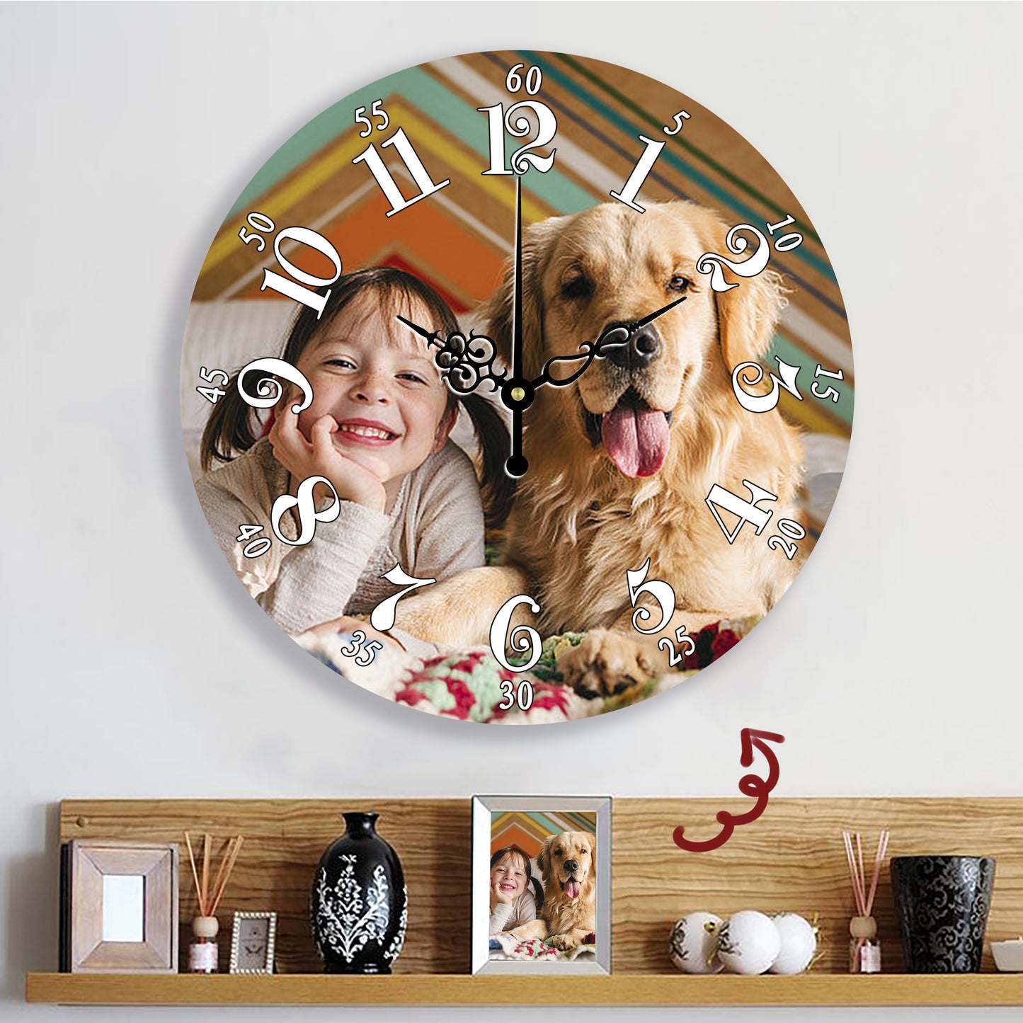 Personalized Square Photo Clock | Custom Wall Clock Gift